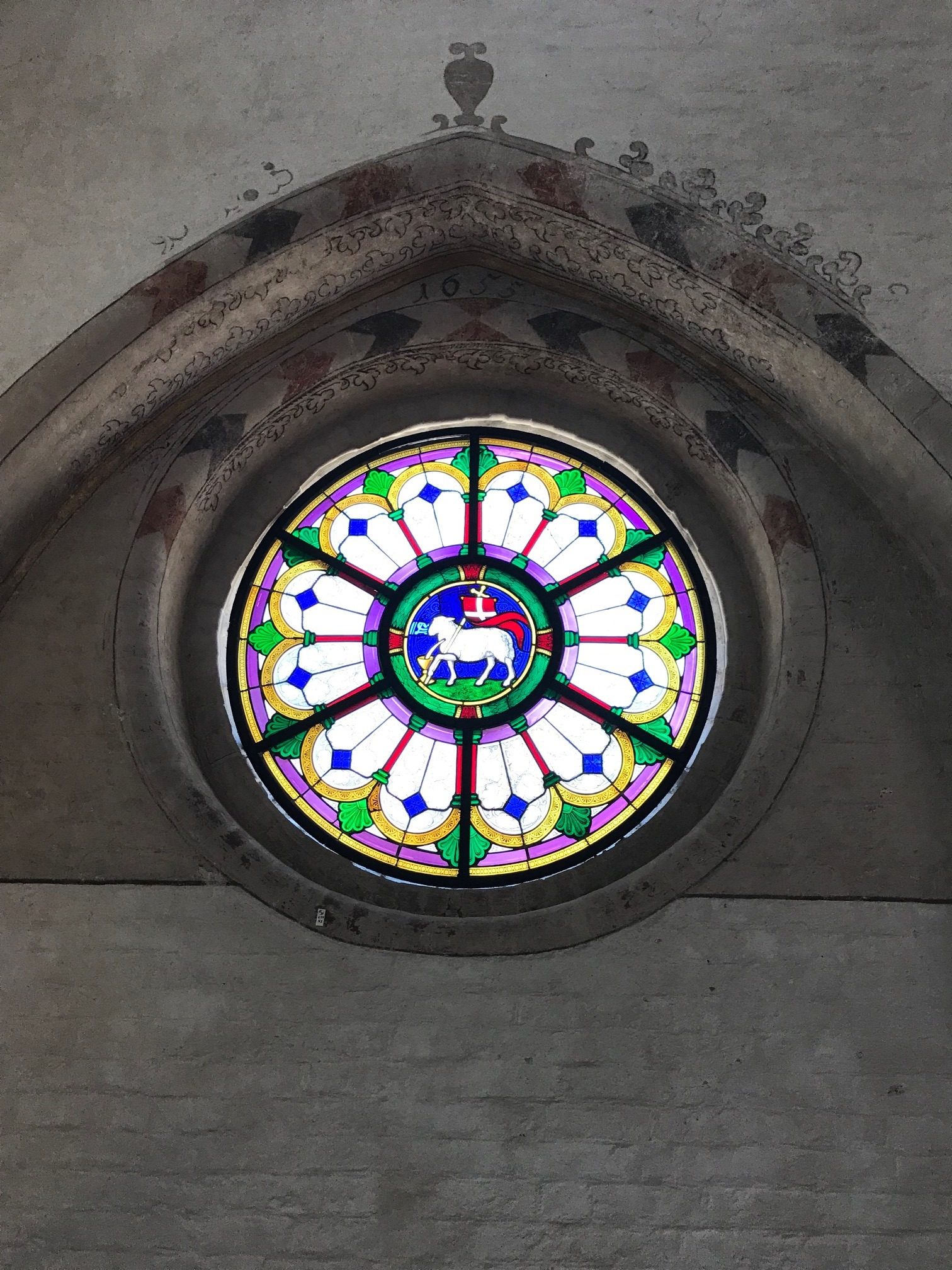 Heiligen Geist Hospital, Lubeck - 05 (The Great Entrance Hall, Stained Glass Window 1).jpg